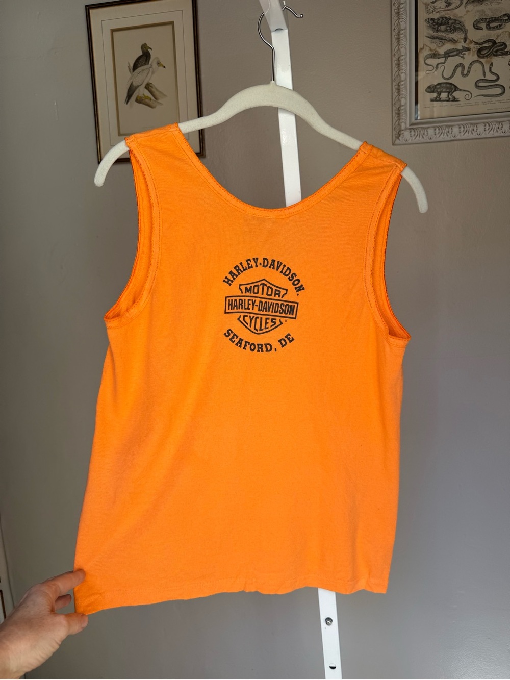 Vintage Harley-Davidson Tweety Bird Orange 'Chicks Rule' Baby Tank Top XXL - Picture 10 of 11